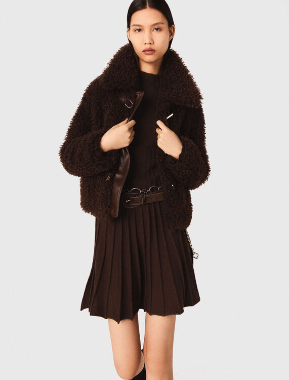 Short curly coat - Coats - MAJE