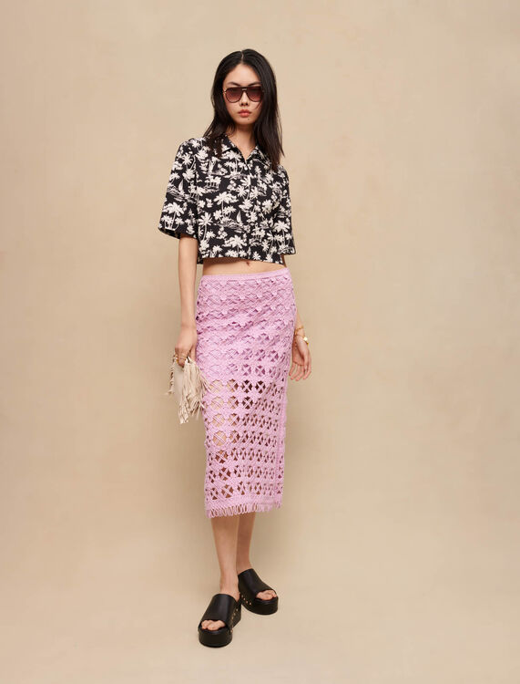 Short shirt with palm print - Tops & T-shirts - MAJE