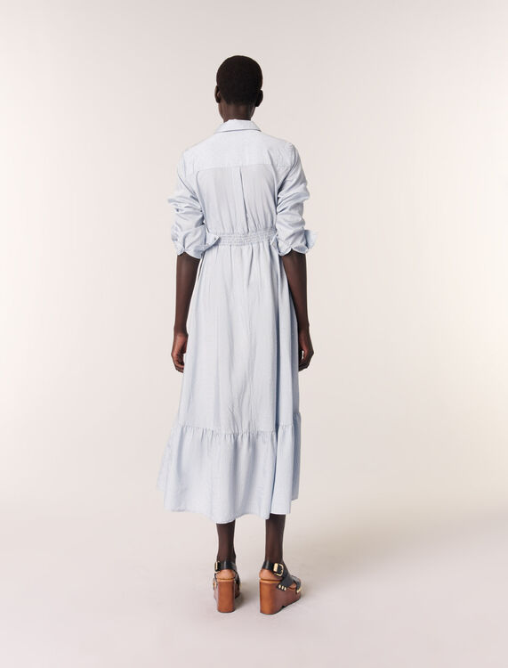 Rhinestone striped maxi dress - Dresses - MAJE