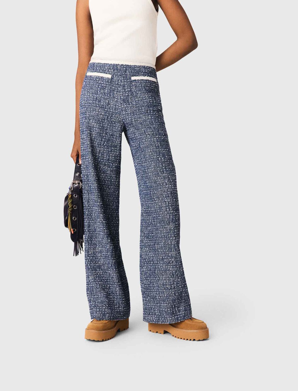Tweed trousers : Trousers & Jeans color Navy