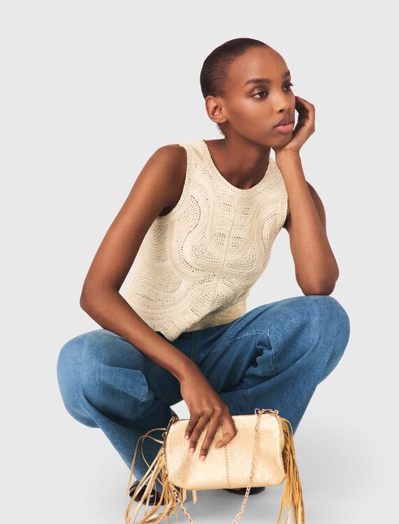 Sleeveless crochet-knit top - Tops - MAJE