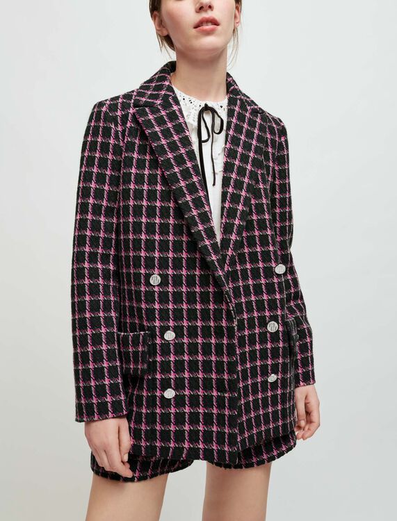 Oversized checked jacket - Coats & Jackets - MAJE