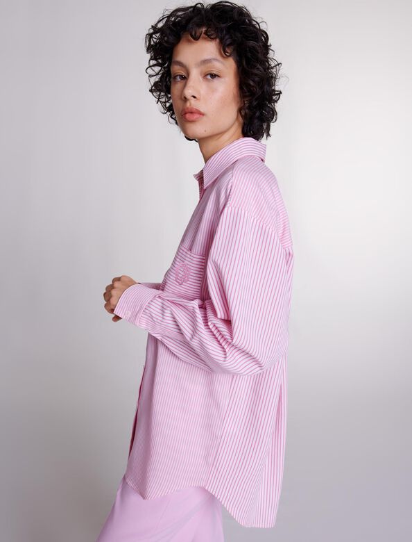 Long stripy shirt : Shirts color Pink