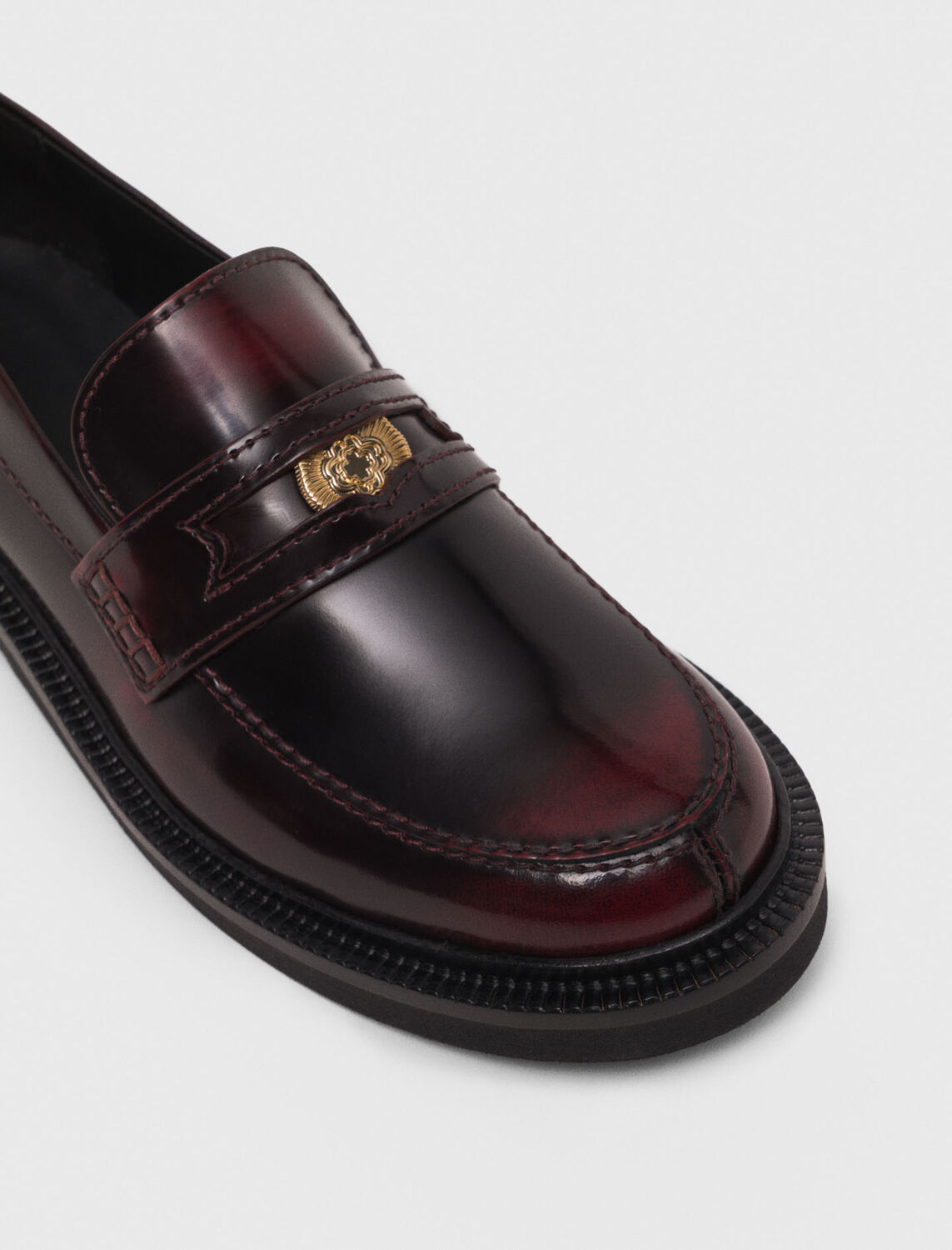 Leather loafers : Sling-Back & Sandals color Burgundy