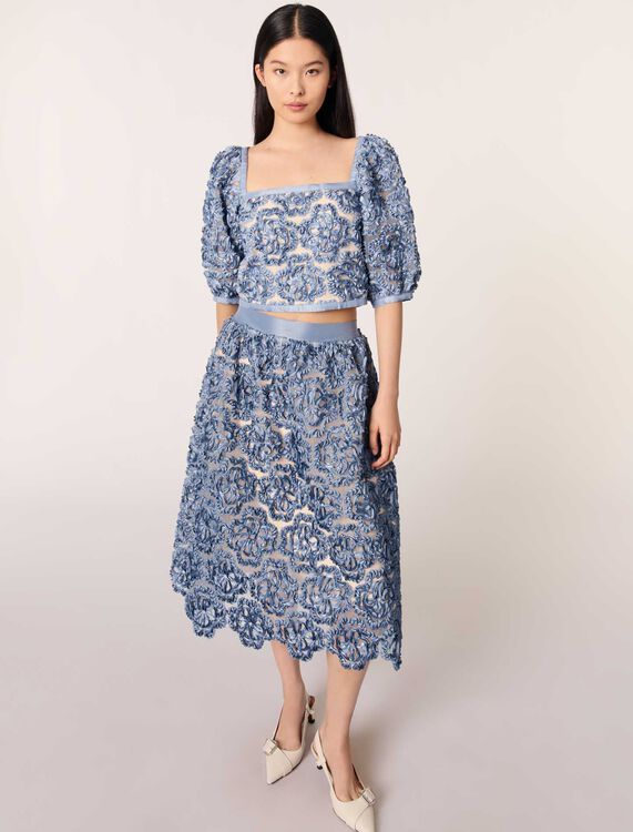 Floral organza maxi skirt - Skirts & Shorts - MAJE