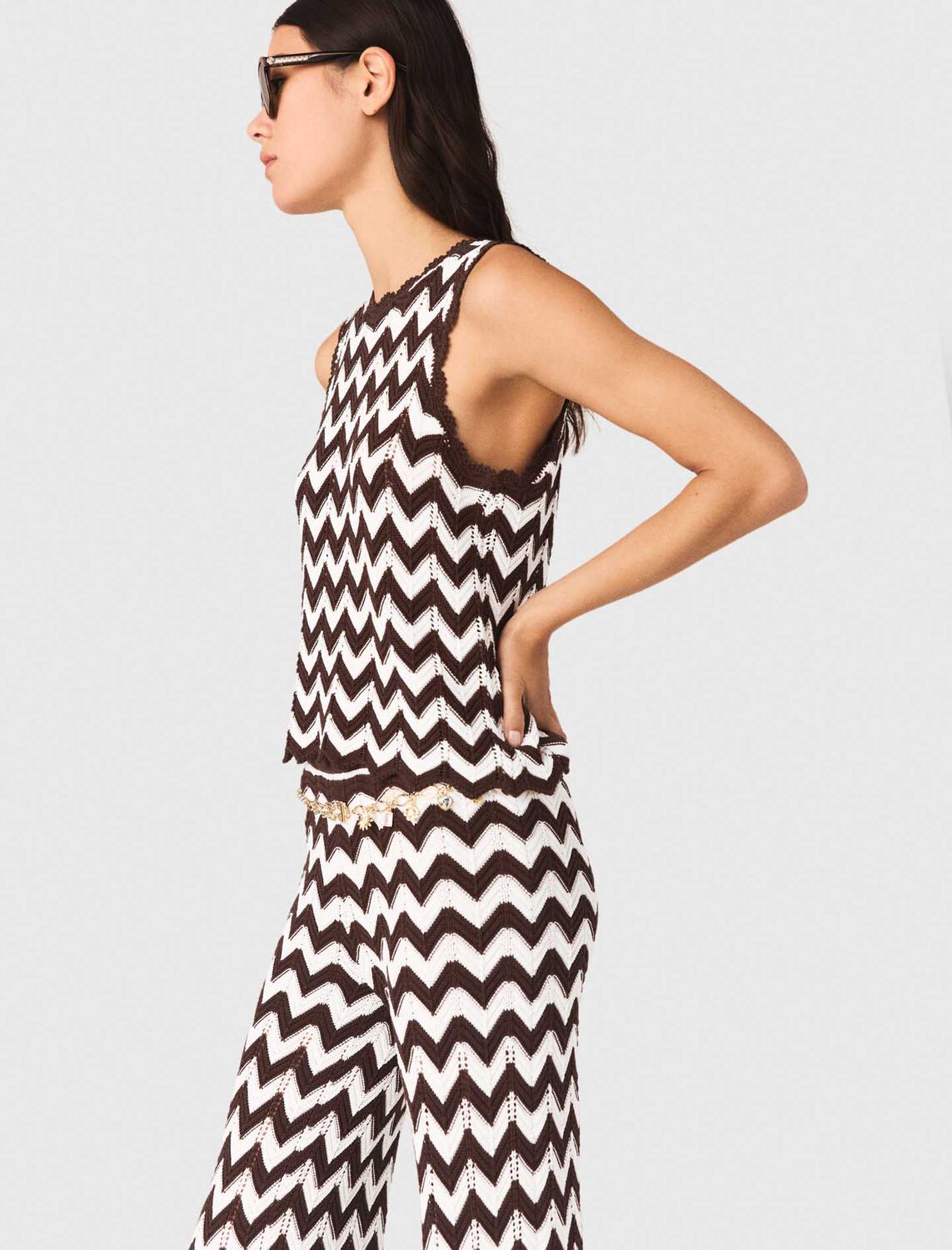 Zigzag crochet top - Tops - MAJE