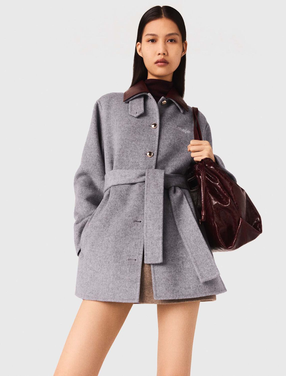 Wool coat : Coats color Light Grey