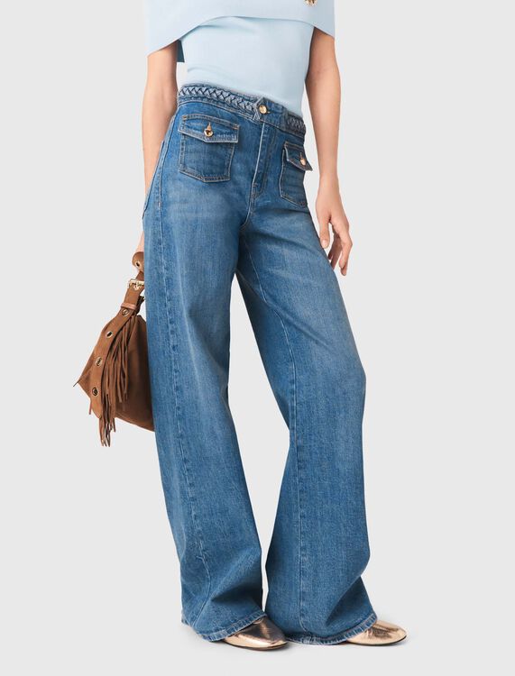Braided flared jeans - Trousers & Jeans - MAJE