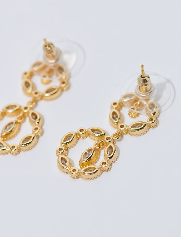 Rhinestone pendant earrings : Jewelry color Gold