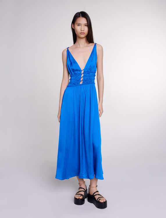 Openwork satin-effect dress : High Summer x Jiayi Li color Black