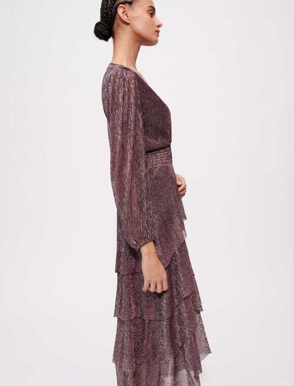 Stretch lurex ruffle dress : Dresses color 