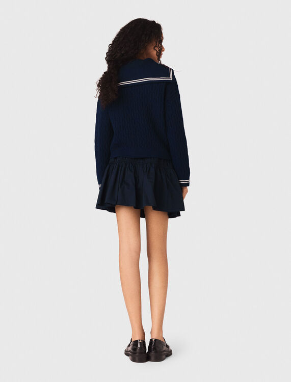 Cable-knit boat neck cardigan - Sweaters & Cardigans - MAJE