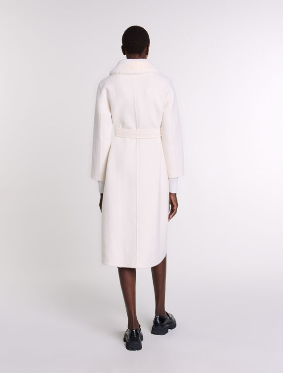 Wool coat with removable collar - Coats - MAJE