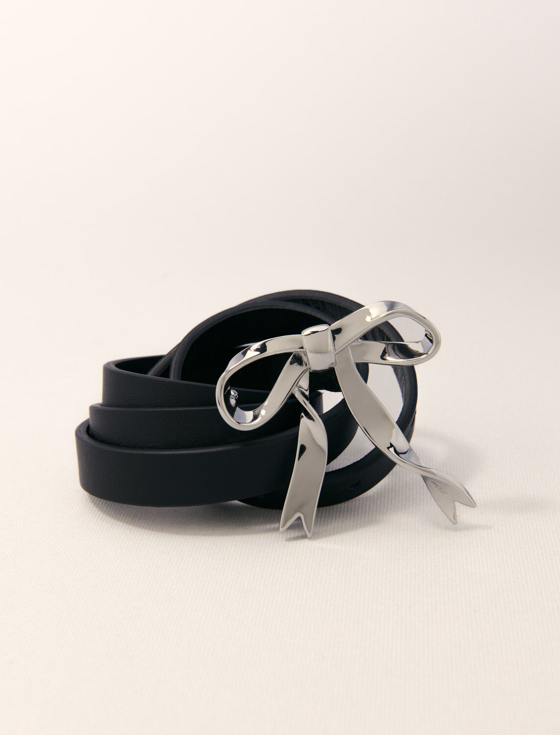 Slim leather bow belt - Belts - MAJE