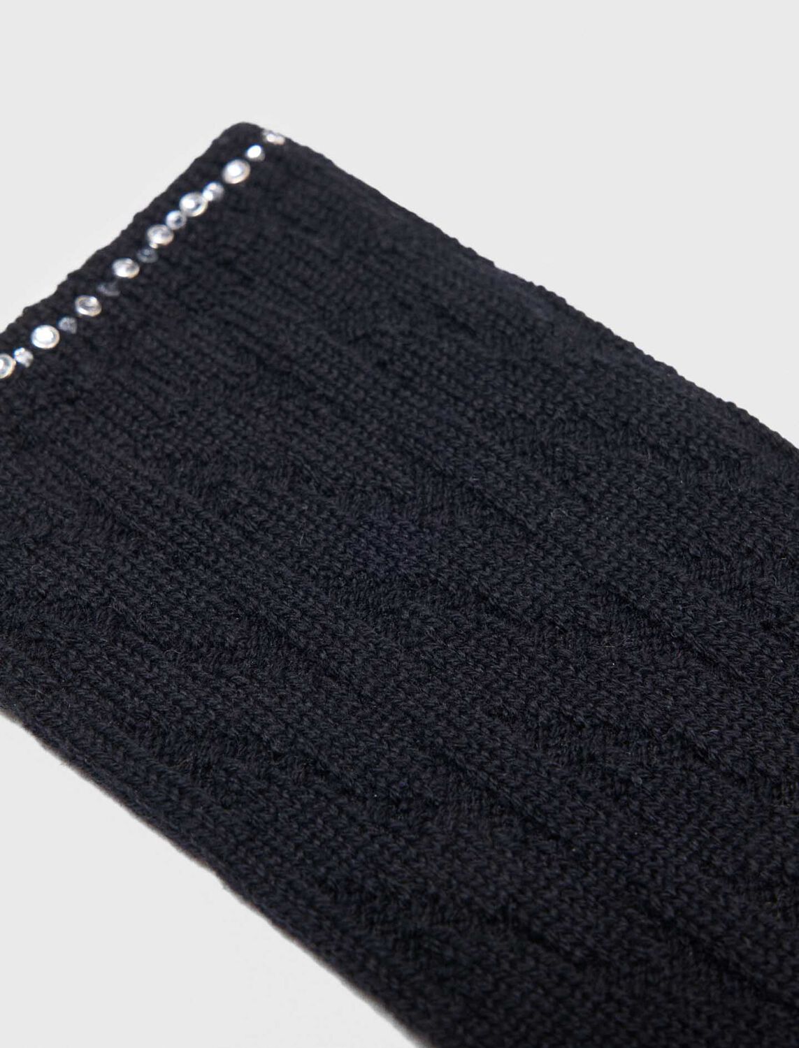 Rhinestone socks : Other accessories color Black