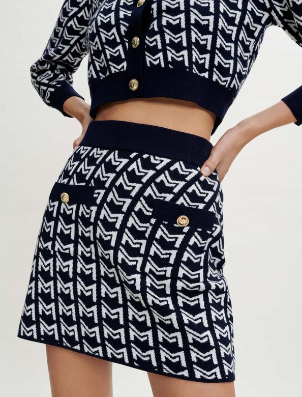 Monogrammed jacquard skirt : Skirts & Shorts color 