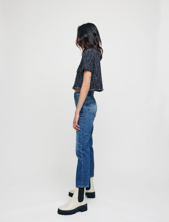 Faded straight-cut jeans - Trousers & Jeans - MAJE