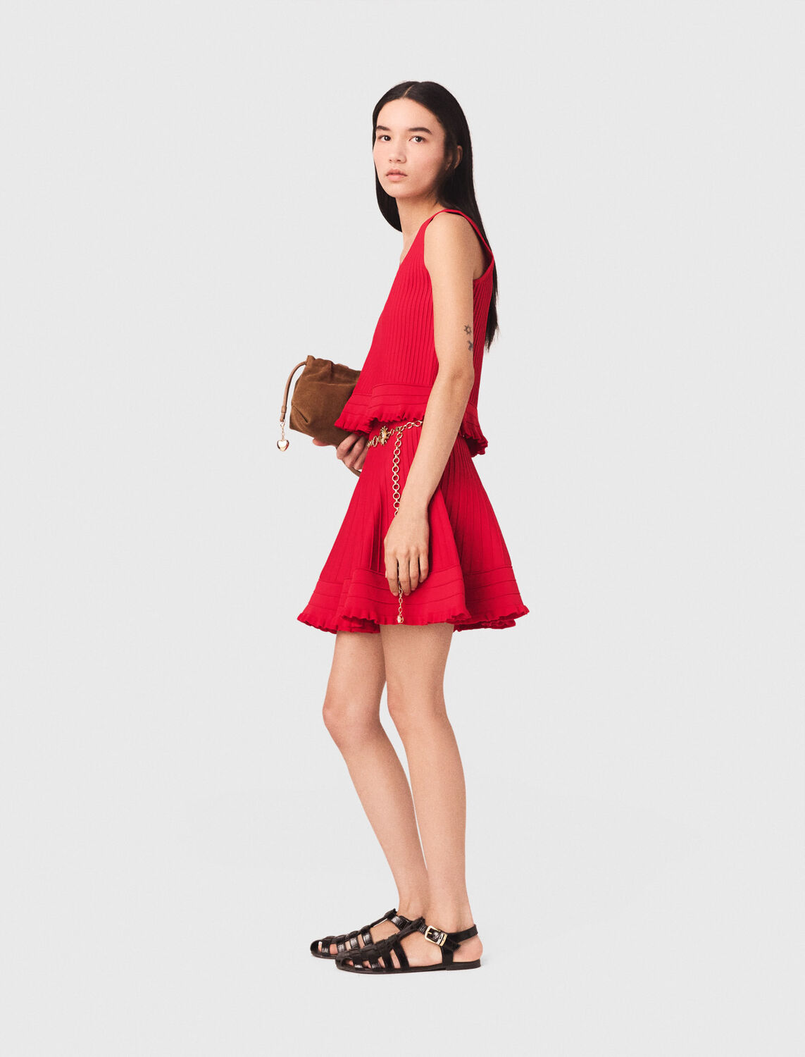 Ruffled knit top - Tops - MAJE