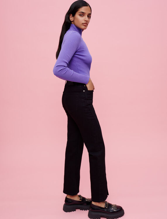 High-waisted jeans with split at front - Trousers & Jeans - MAJE
