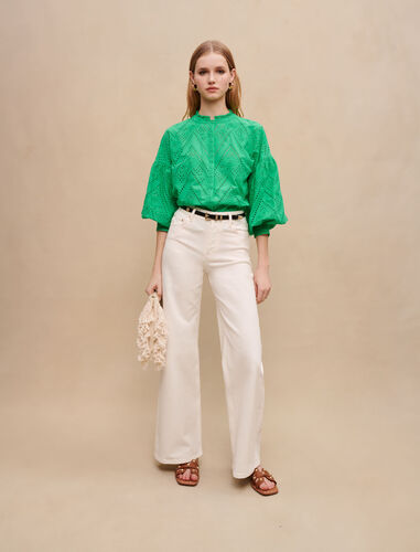 Wide-leg jeans : Trousers & Jeans color White