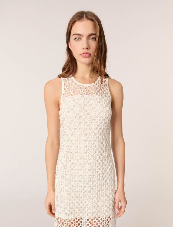 Beaded crochet maxi dress - Dresses - MAJE