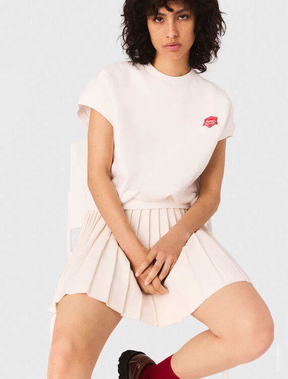 Embroidered logo crop sweatshirt - Tops - MAJE