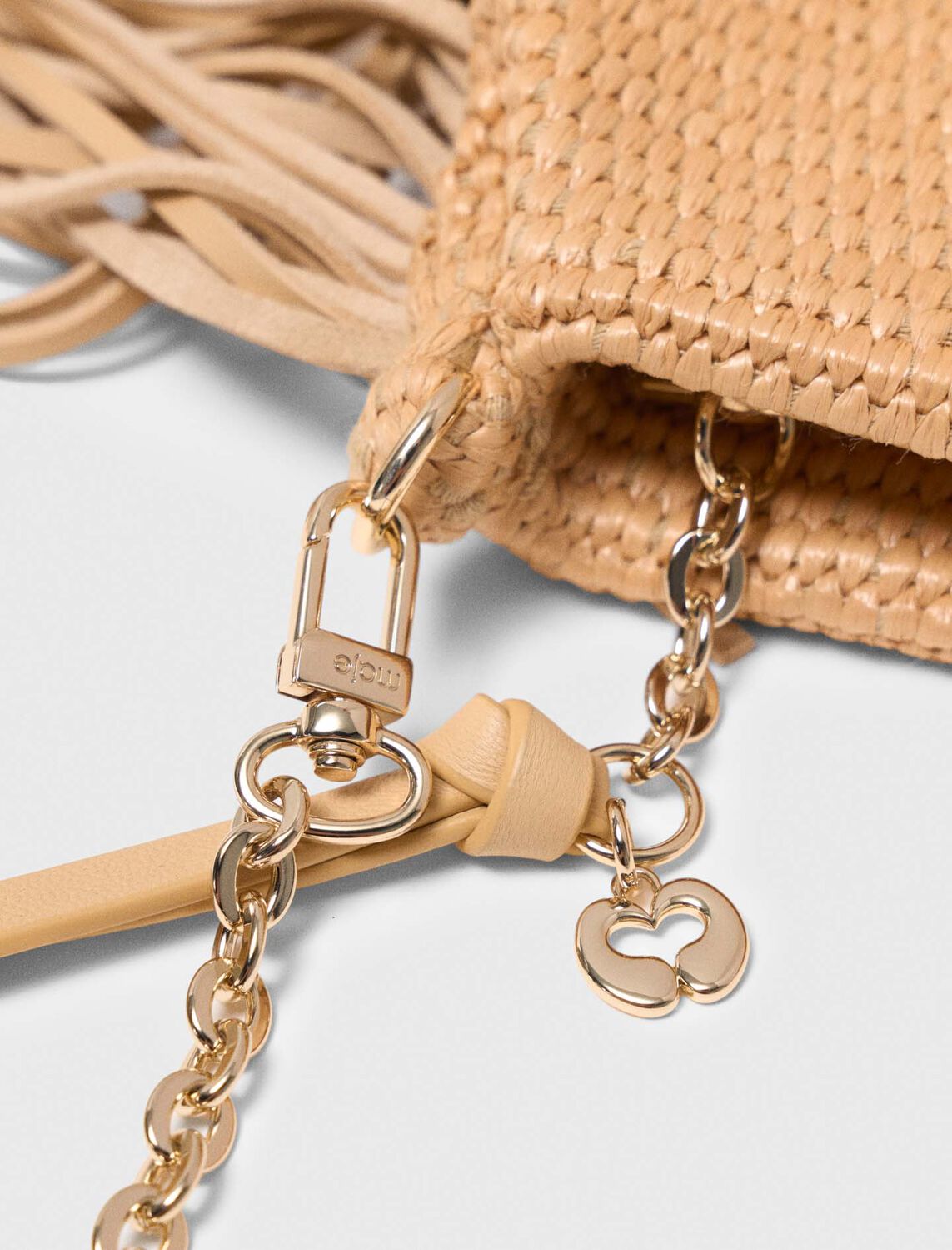 Miss M natural-look clutch bag : Small leather goods color Beige