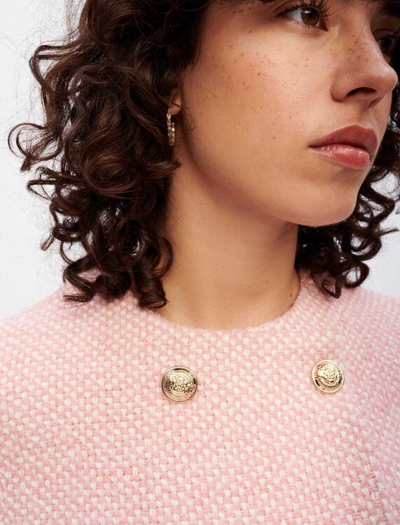 Pink and ecru marl tweed dress - Dresses - MAJE
