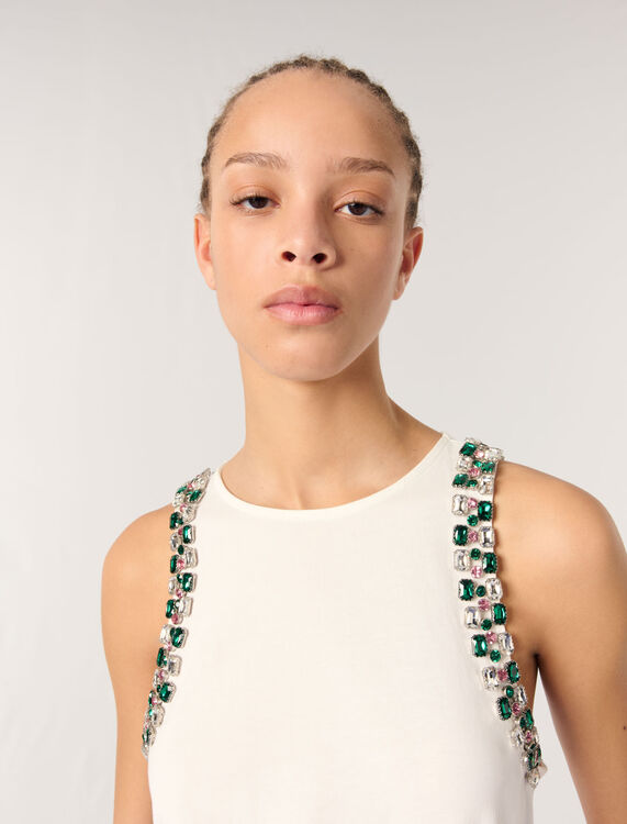 Rhinestone vest top - T-Shirts - MAJE