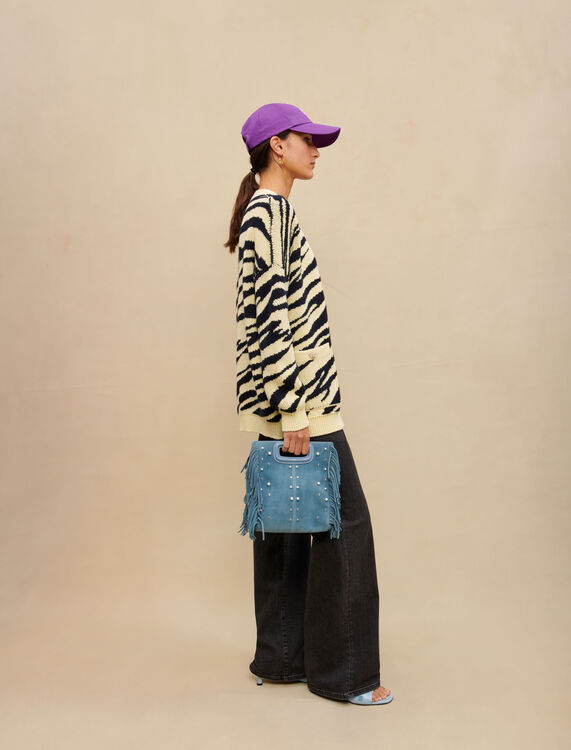 Yellow printed oversized cardigan - Sweaters & Cardigans - MAJE