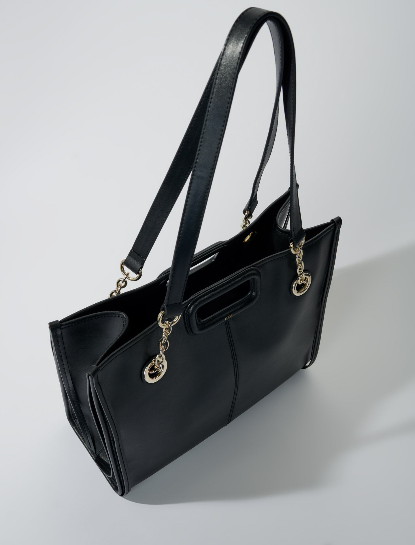 Womens black leather tote hot sale