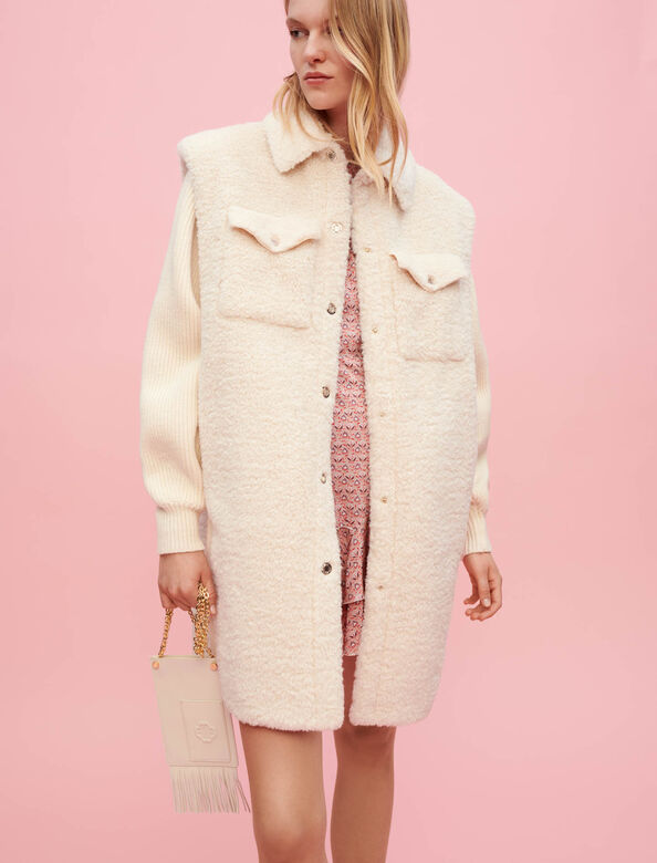 Faux fur and knit coat : Coats & Jackets color 