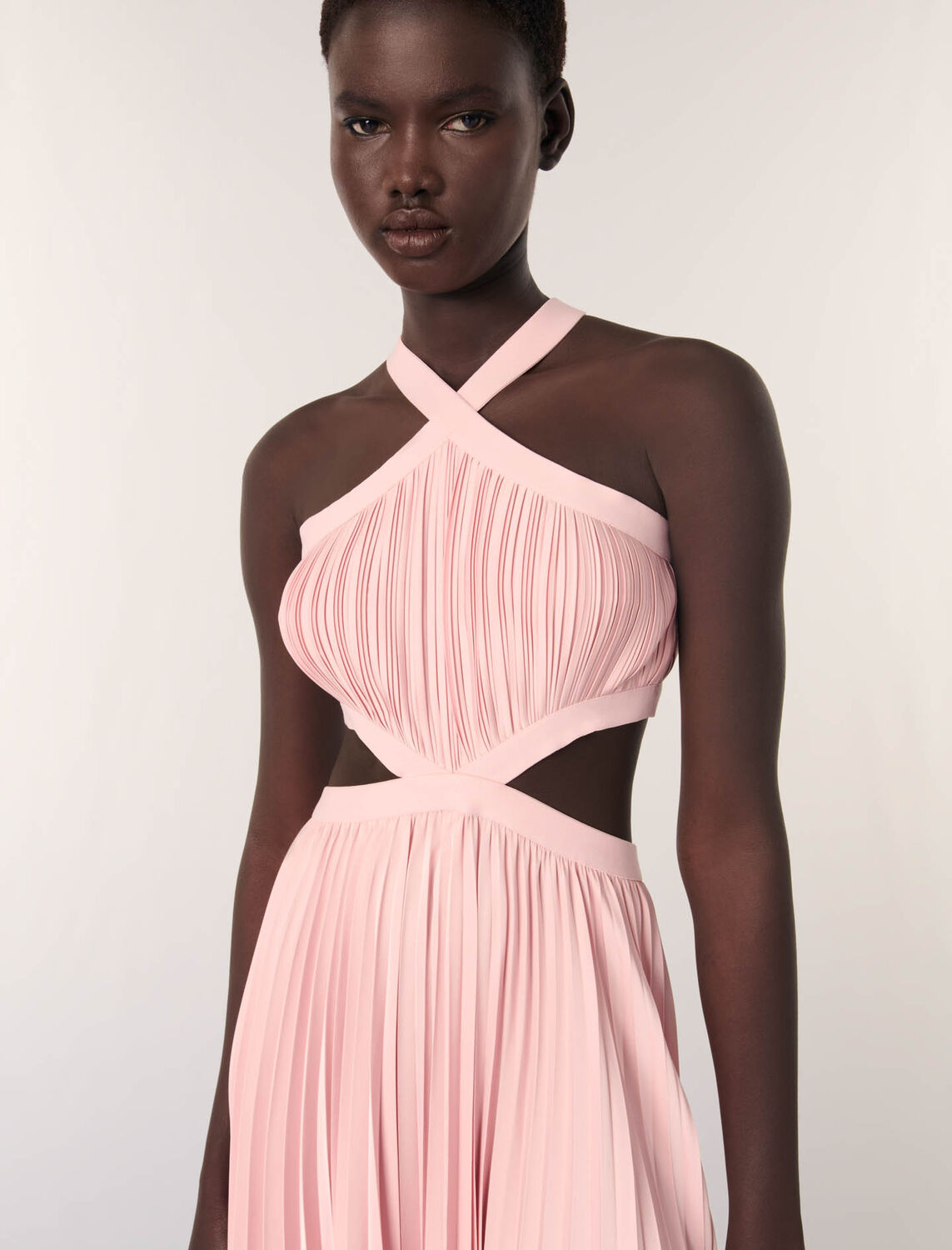 Pleated maxi dress : Dresses color Pink