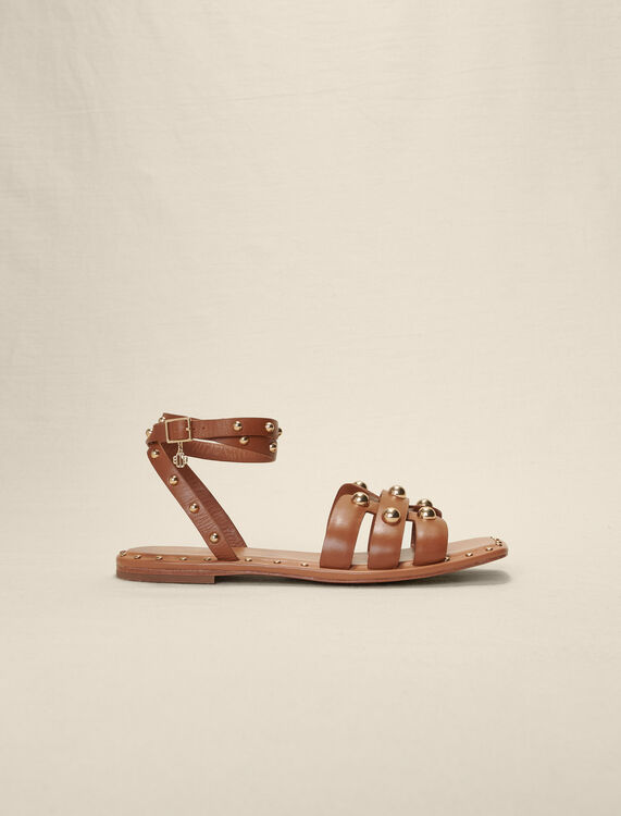 Studded leather sandals - Sling-Back & Sandals - MAJE