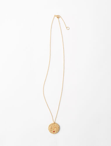 Libra zodiac sign necklace : Jewelry color Gold