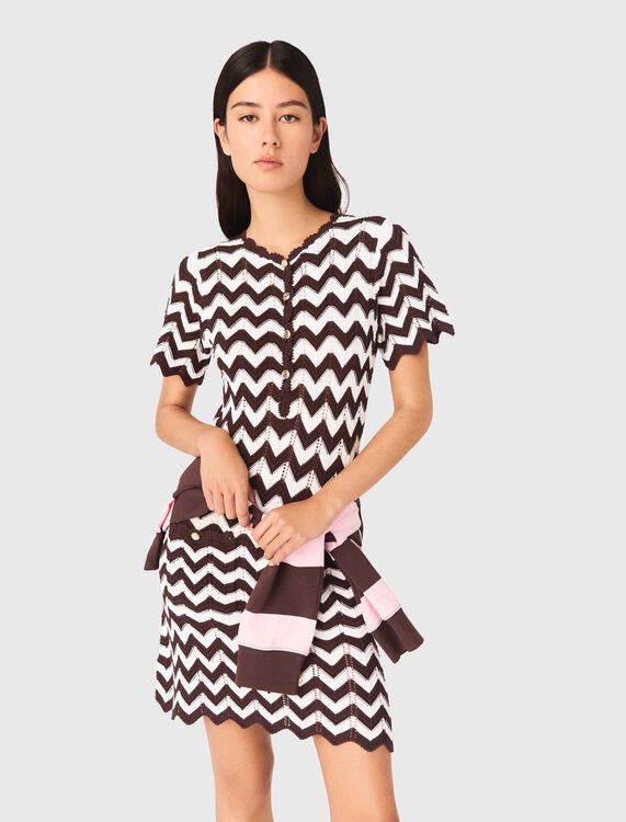 Zigzag crochet dress - Dresses - MAJE