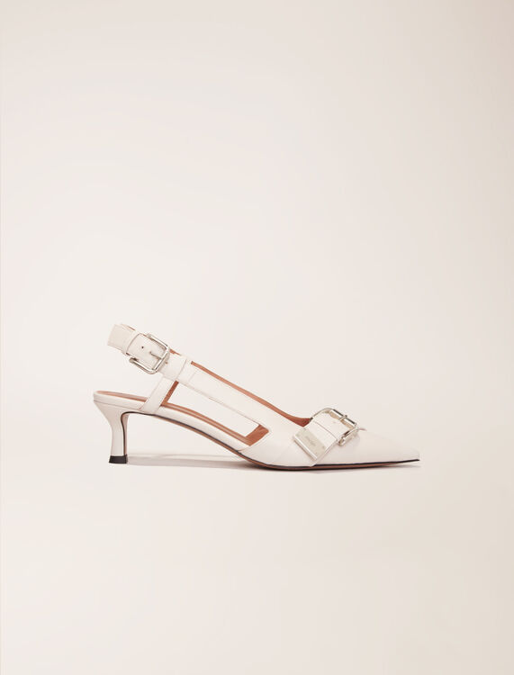 Double buckle slingback pump : Sling-Back & Sandals color White
