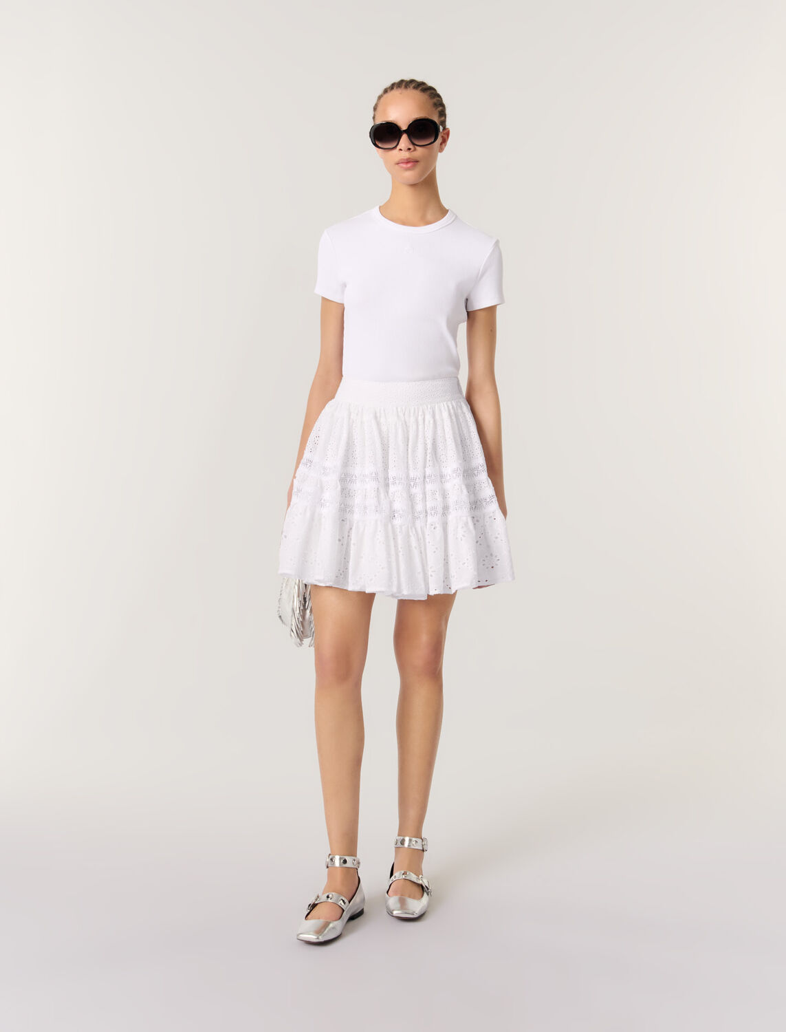 Short embroidered skirt - Skirts & Shorts - MAJE