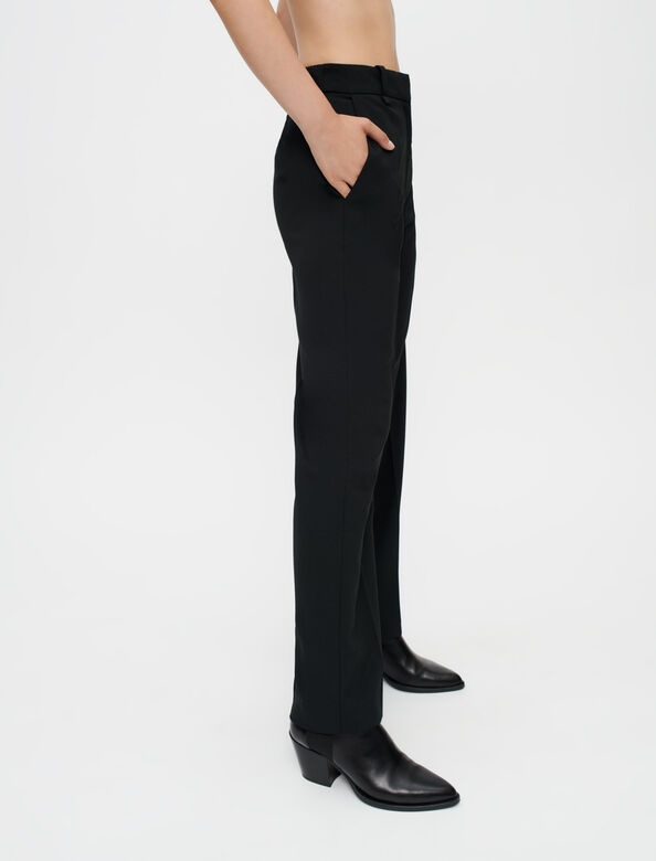 Wide-leg black suit trousers : Trousers & Jeans color Black