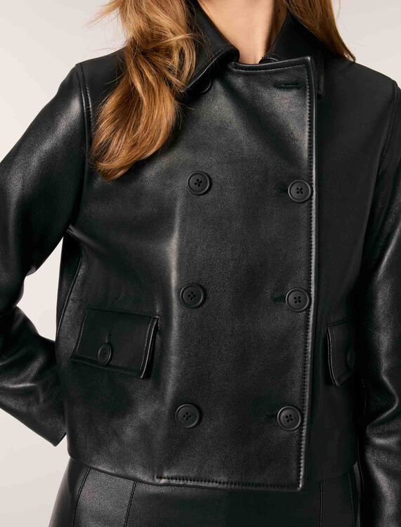 Cropped leather jacket - Blazers & Jackets - MAJE