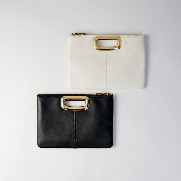 Leather M Duo Skin clutch - Bags - MAJE