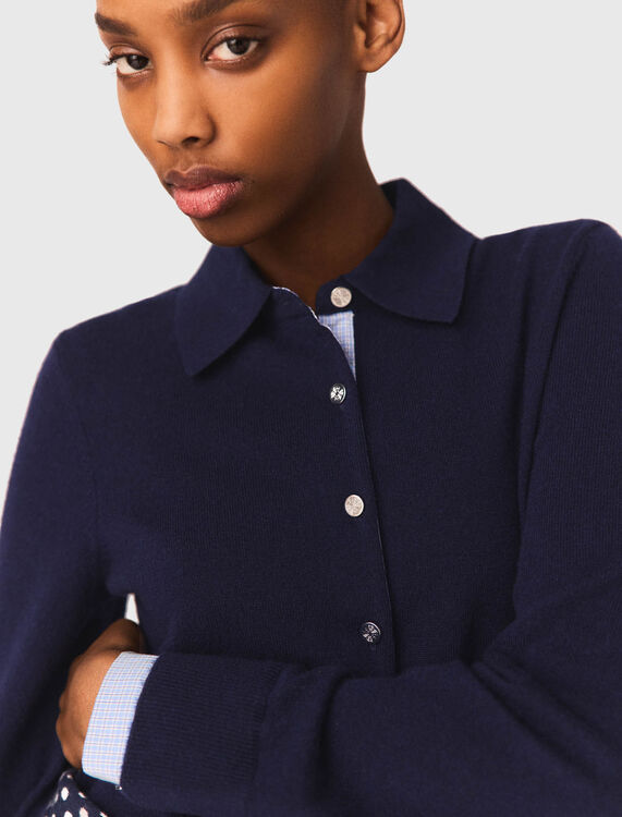 Polo cardigan with removable trims - Sweaters & Cardigans - MAJE