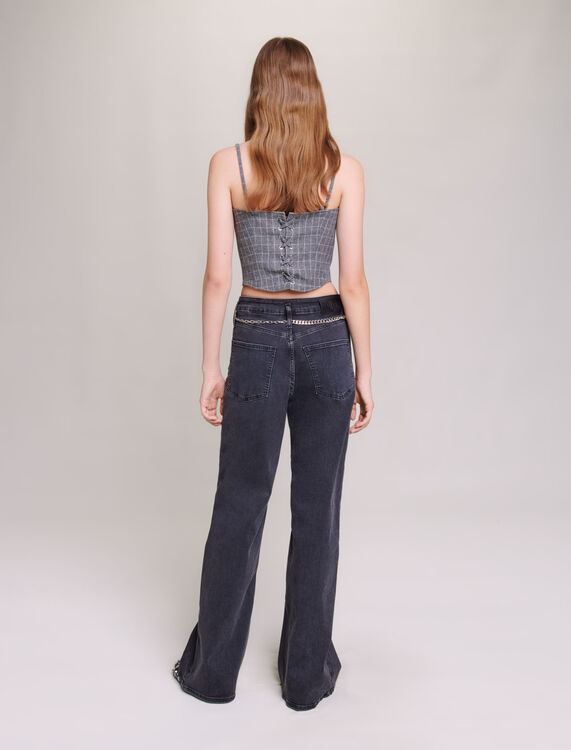 Black baggy jeans with belt - Trousers & Jeans - MAJE