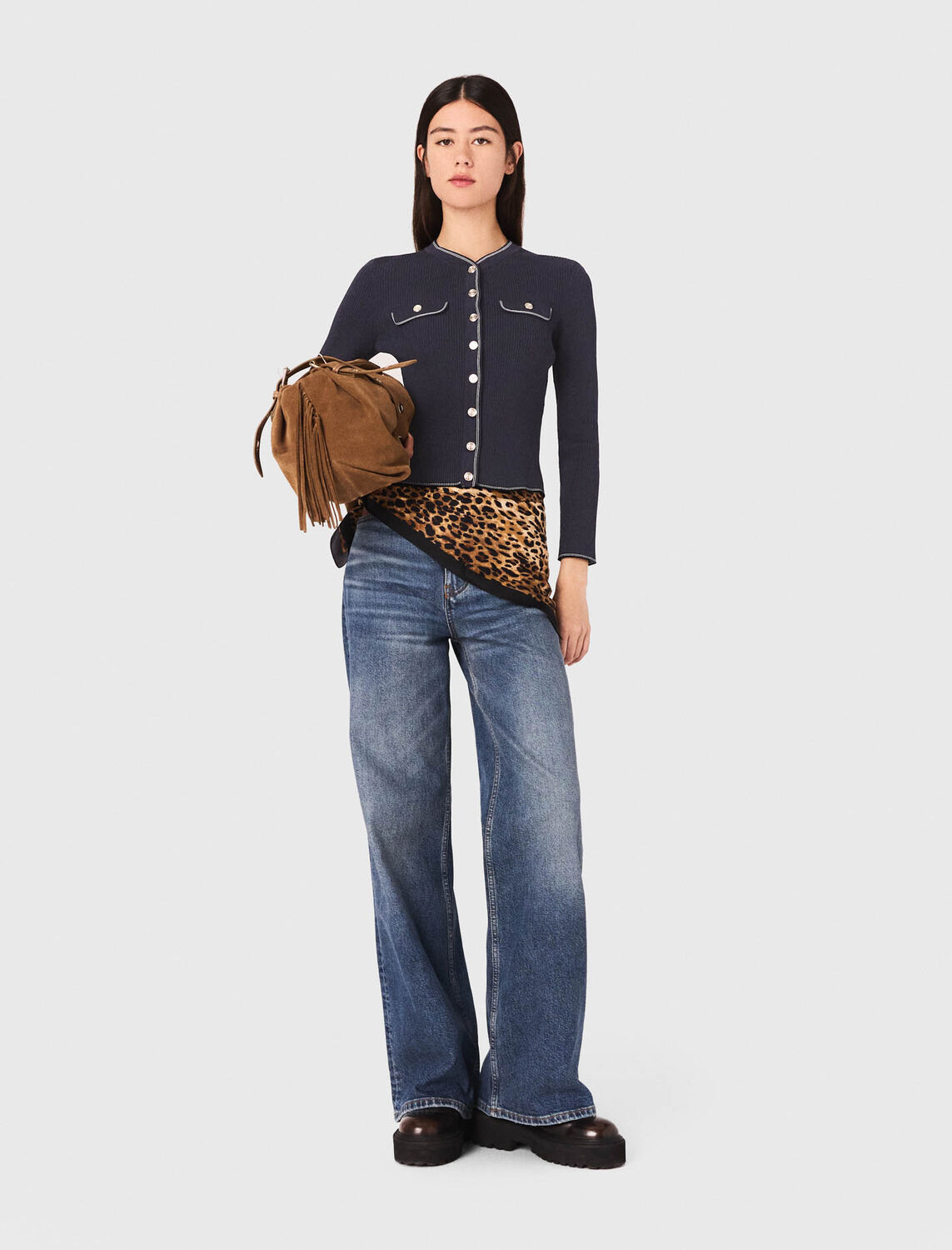 Ribbed knit cardigan - Sweaters & Cardigans - MAJE