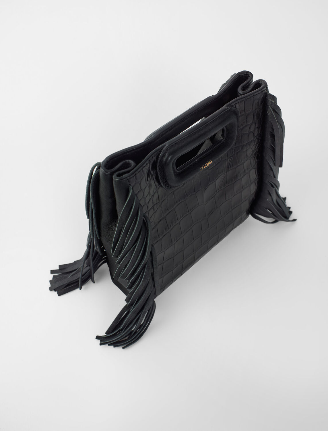 Mini embossed-leather M bag with chain - M Bag - MAJE