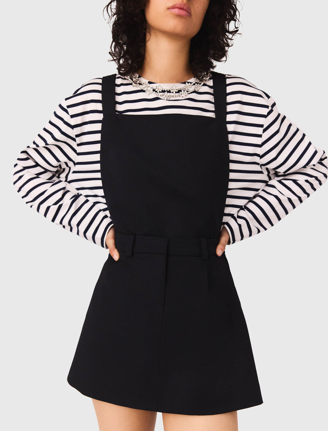 Pinafore strap dress : Dresses color Navy