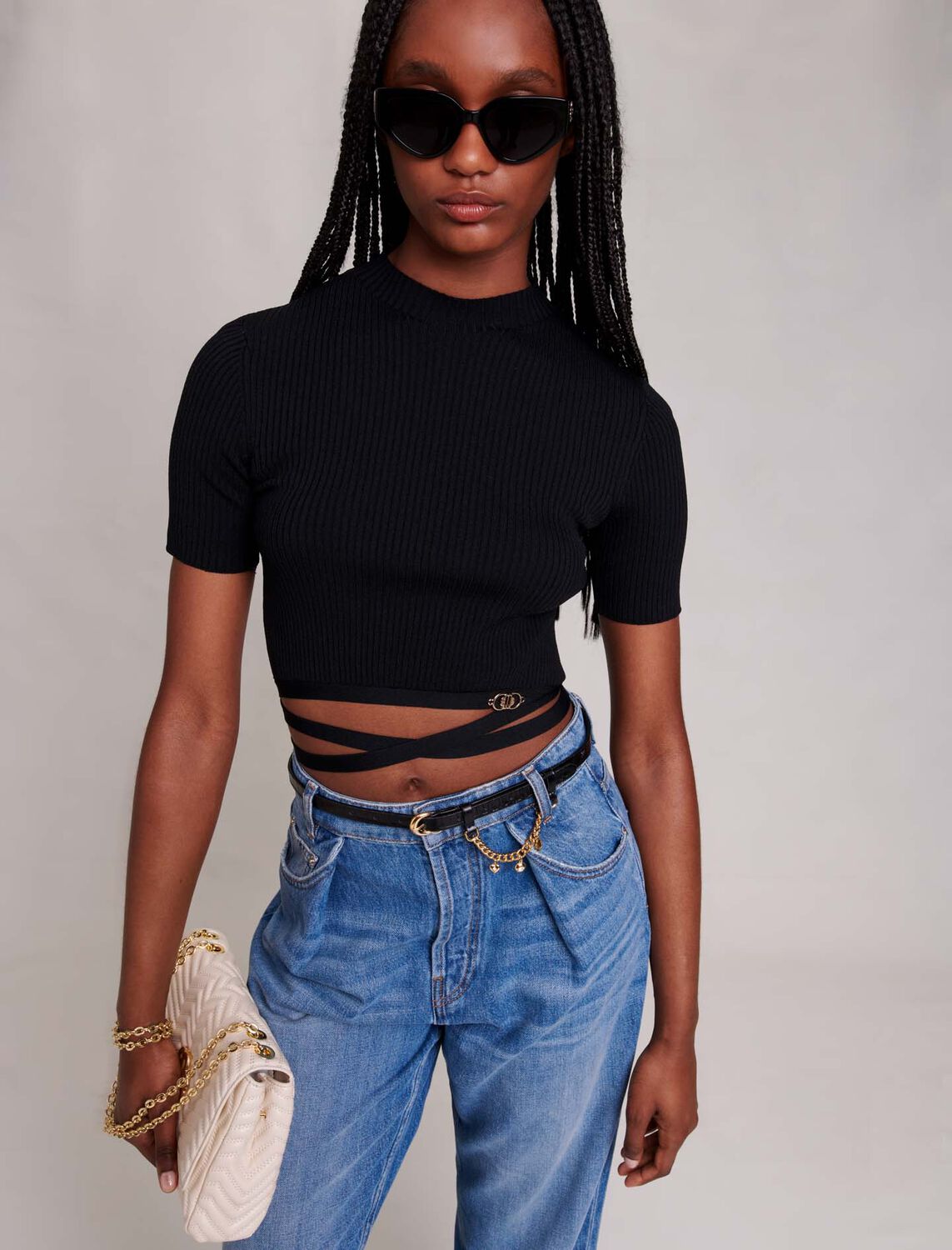 Criss-cross cropped top : 30% Off color 