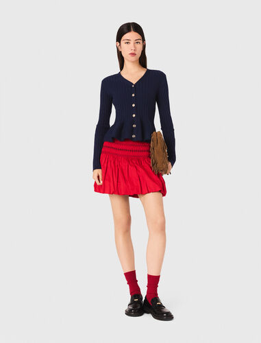 Peplum waist cardigan : Sweaters & Cardigans color Navy