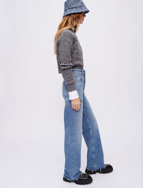 长款阔腿牛仔裤 - Trousers & Jeans - MAJE