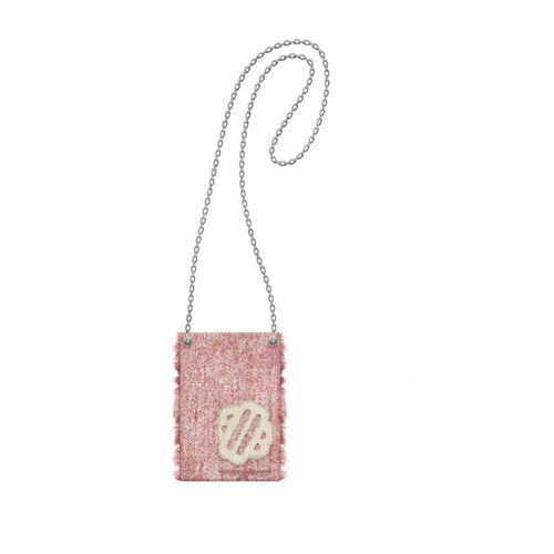 Pink tweed-effect phone bag : Lunar New Year color Pink